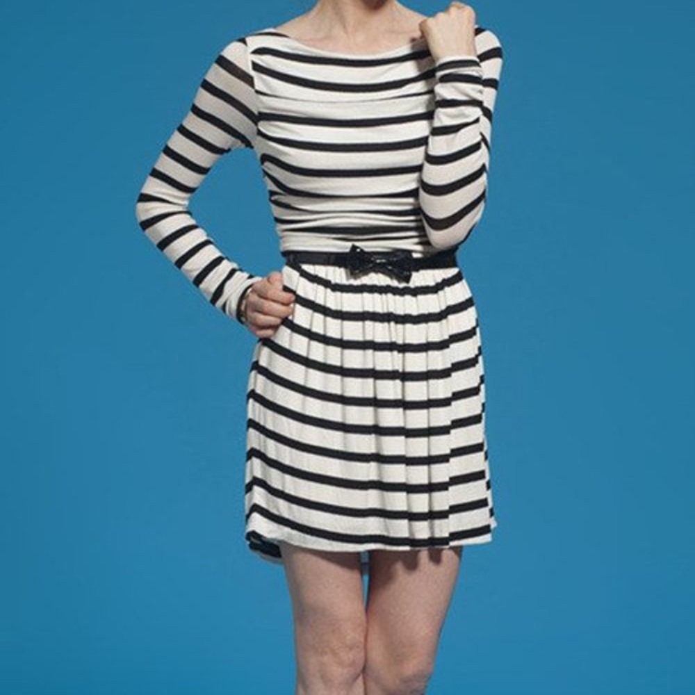 Leota black and white Gauze Amelia dress
